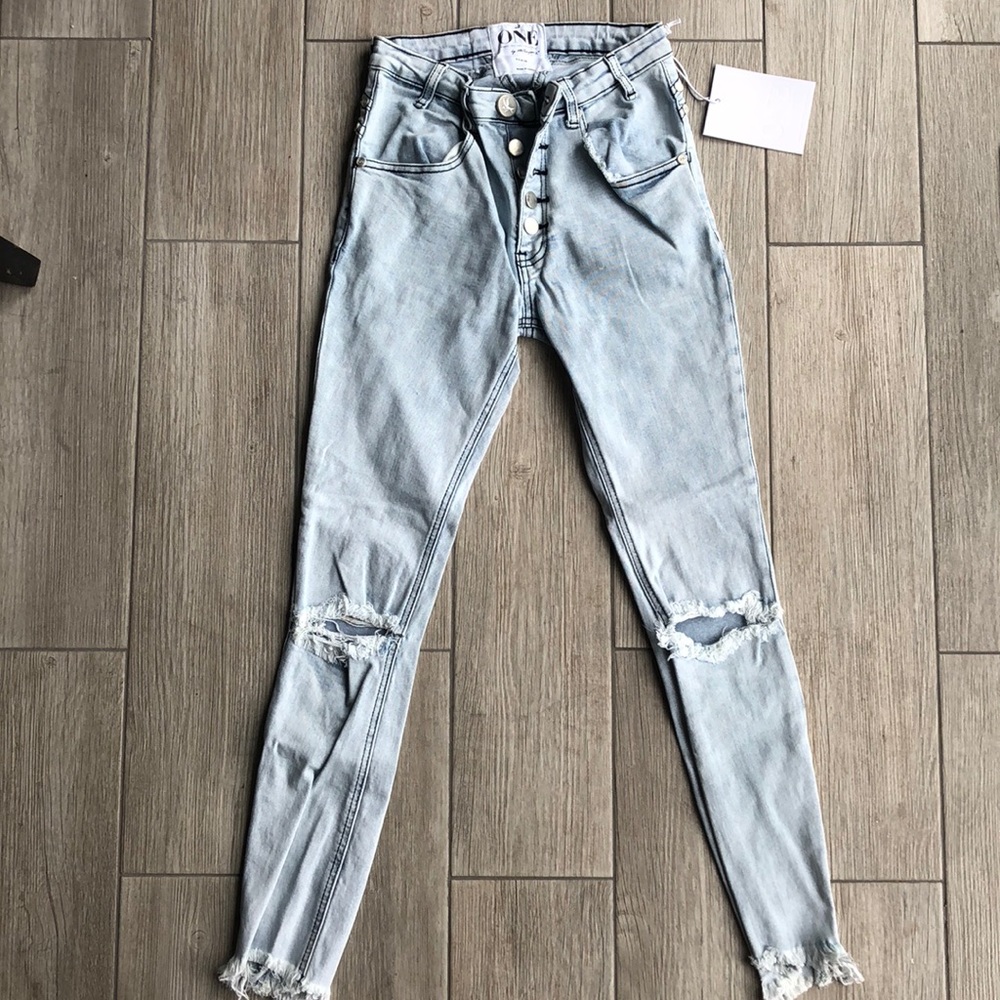 Distressed one teaspoon jeans